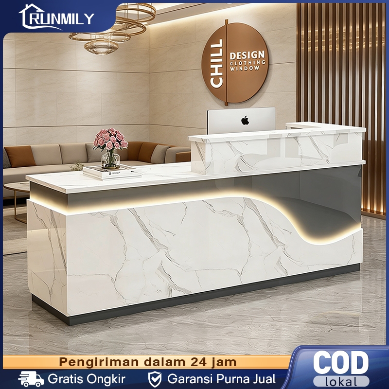 {140-200cm}Meja Counter Resepsionis Meja Kasir Minimalis Meja Resepsionis Counter Meja Front Desk Me
