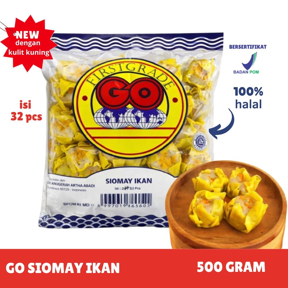 GO DIMSUM FROZEN ISI 32 BPOM HALAL (500GR) FROZEN FOOD SIOMAY IKAN MAKANAN INSTAN BAKSO|SOSIS
