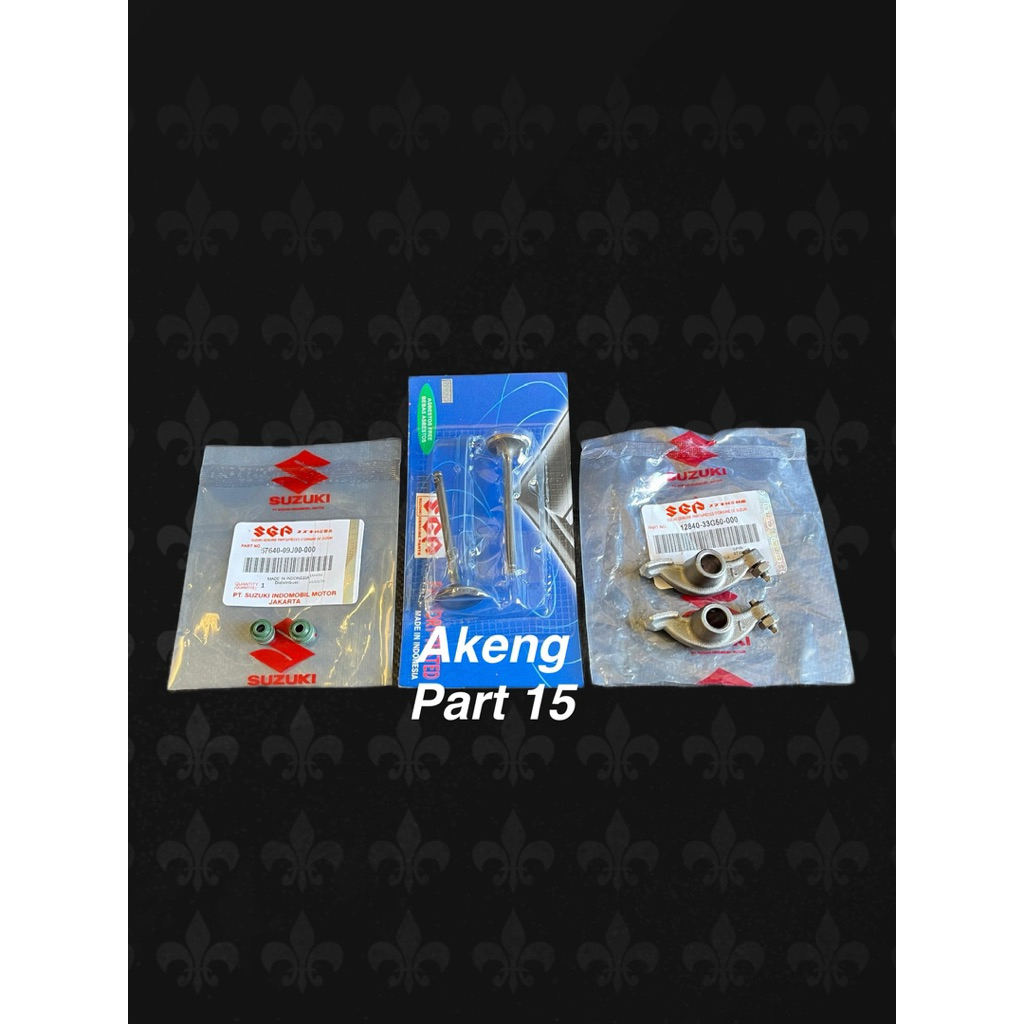 Platuk klep set+Klep set IN EX+Sil klep Suzuki Spin 125,Skydrive,Hayate,Skywave ORI
