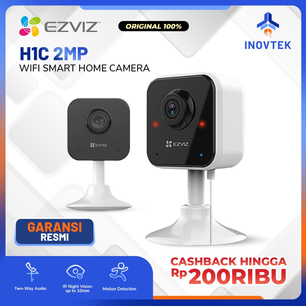 Ezviz H1C 2MP 1080P Smart Home Indoor IP Camera CCTV Wifi Wide Angle Jarak Jauh Lewat Hp
