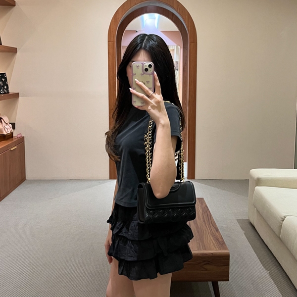 Tas TB FLEMING GHW BLACK SHOULDER BAG BLACK SMALL 100% ORIGINAL