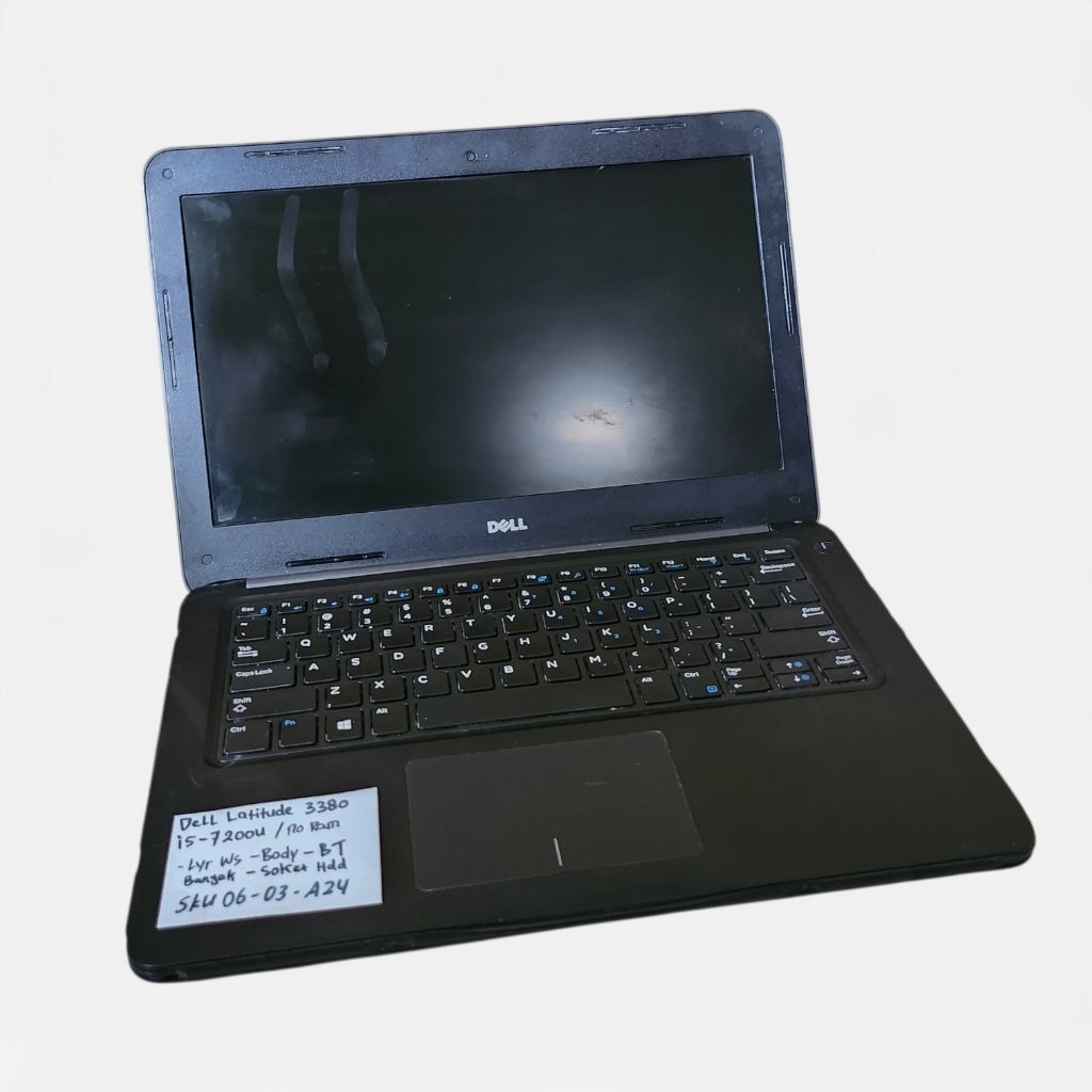 Laptop Dell Latitude 3380 Core i5 7200U Tanpa Ram/HDD Minus Layar White Spot