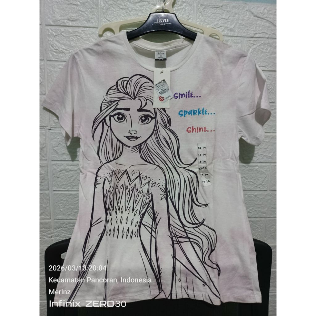 Baju kaos lengan pendek Anak perempuan size 13-14 th dari Disney NEVADA