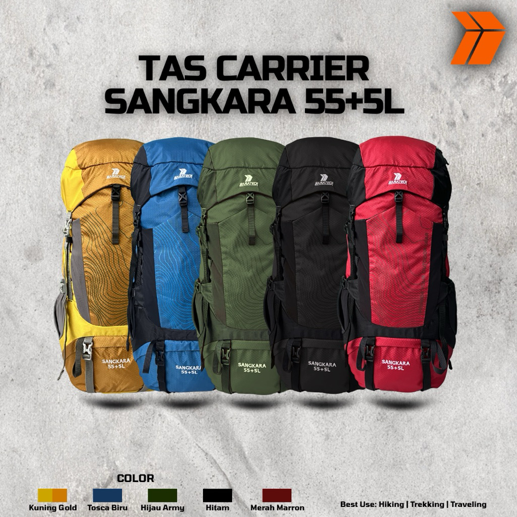 BARATECH TAS GUNUNG / TAS CARRIER TYPE SANGKARAN 55+5L ( STORE BUARAN )