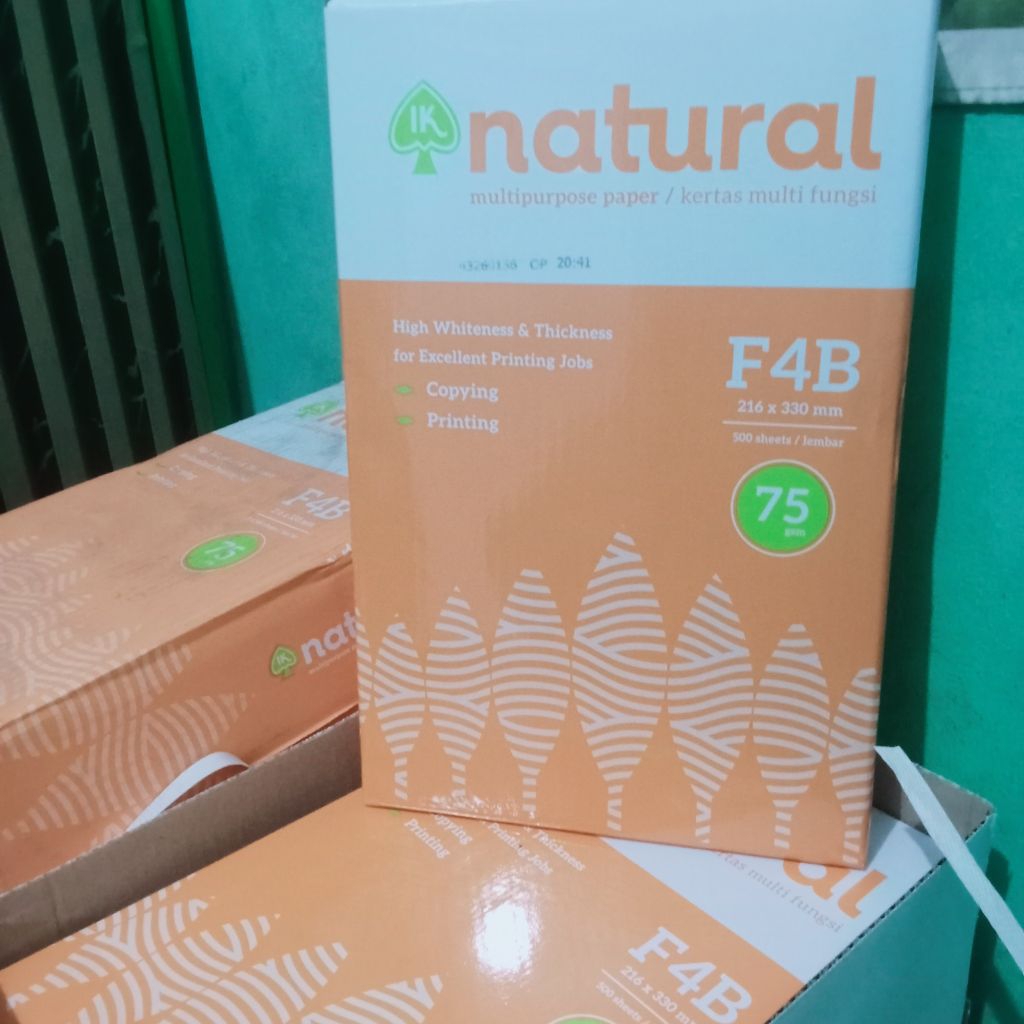 1 Rim Kertas HVS Natural 75 Gsm F4/ Kertas HVS F4 (Kertas F4) Multipurpose Paper