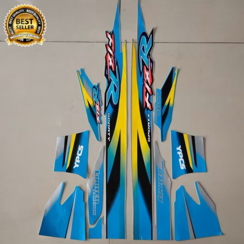 striping yamaha fizr f1zr fiz r limited biru muda kuning edition stiker kualitas terbaik termurah