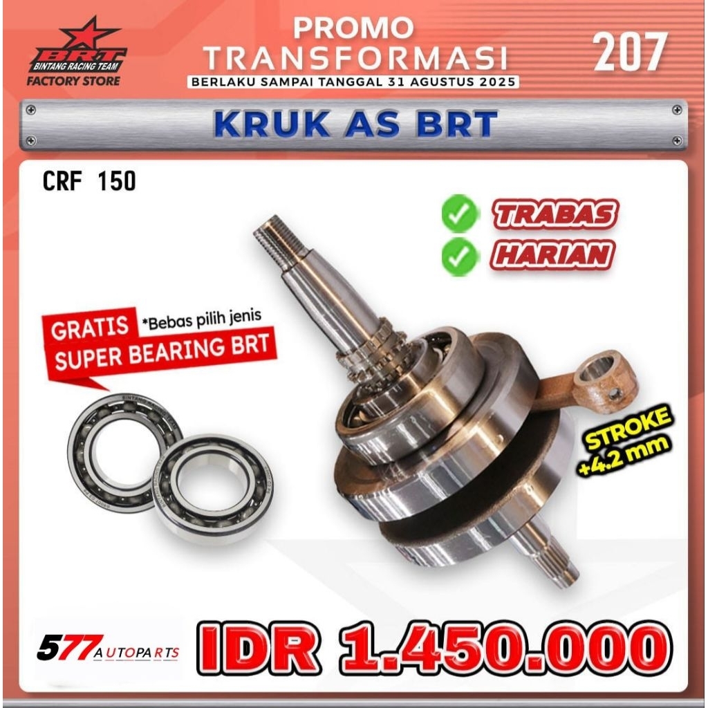 Kruk As / Super Crankshaft BRT Stroke +4.2mm Crf 150