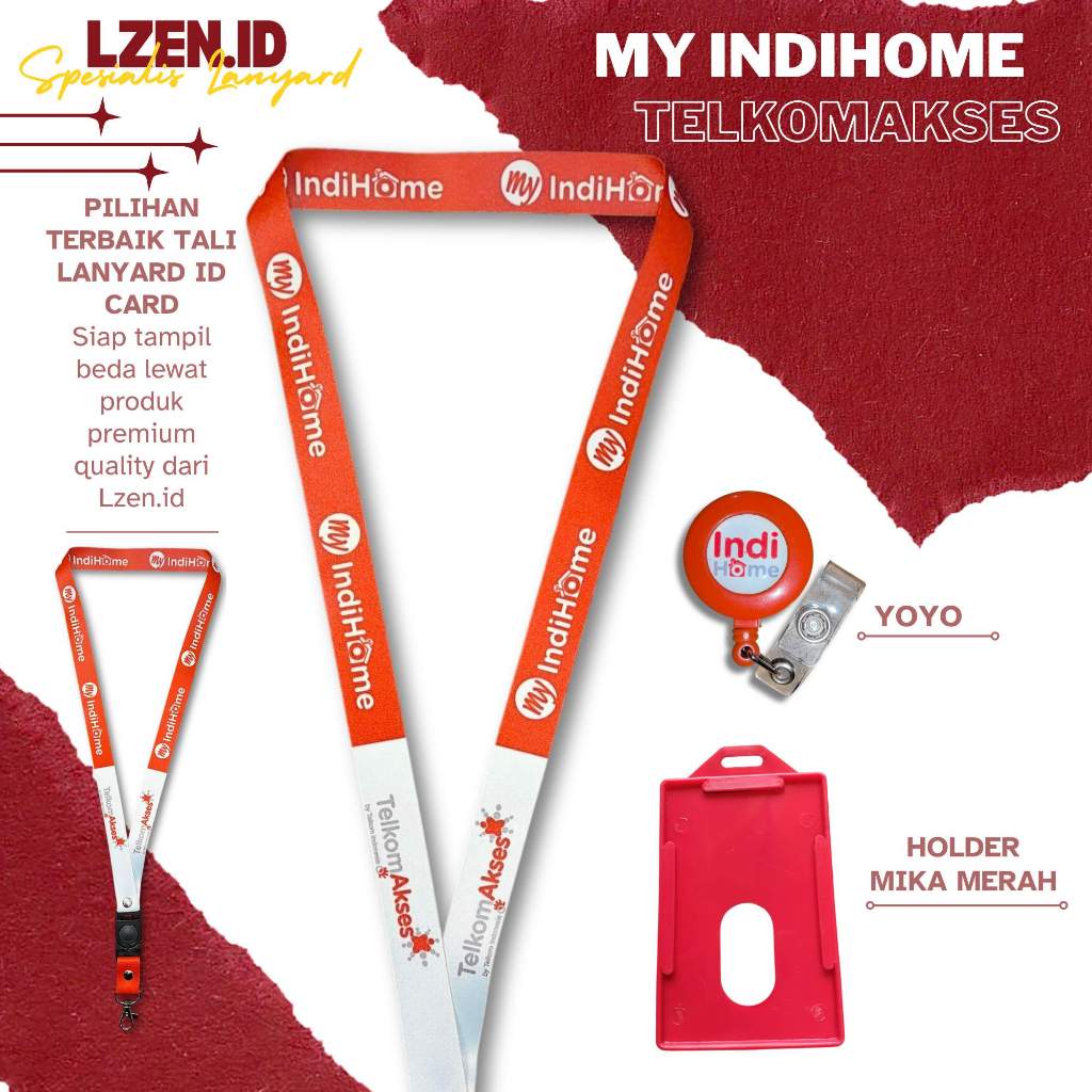 READY LANYARD GANTUNGAN ID CARD MY INDIHOME TELKOM AKSES TERBARU | TALI GANTUNGAN ID CARD MY INDIHOM