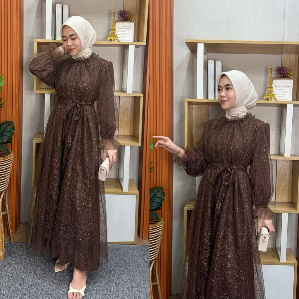 dress mahogany 02 by fatun hijab (new)