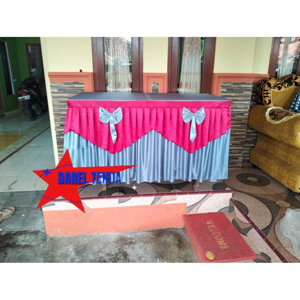 cover meja persegi ukuran 150x80x80
