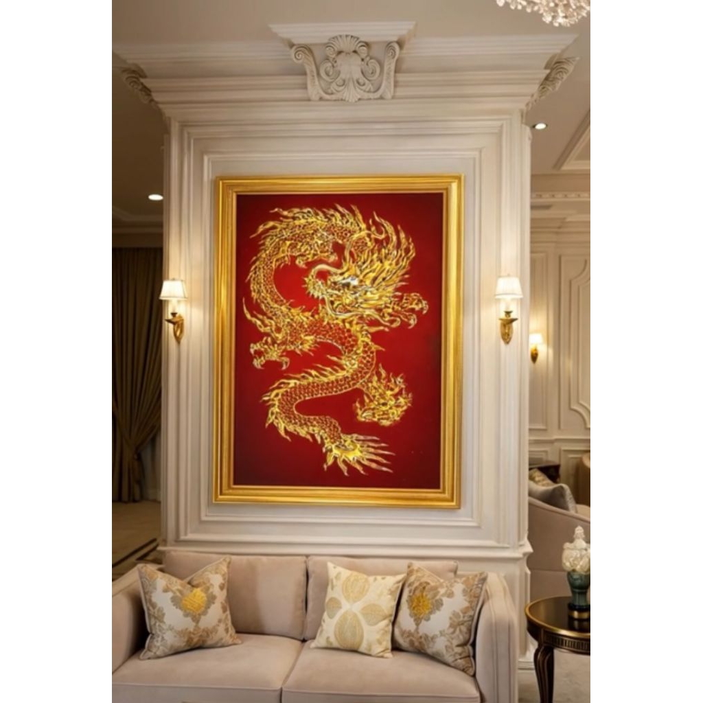 hiasan naga fengshui (gold)