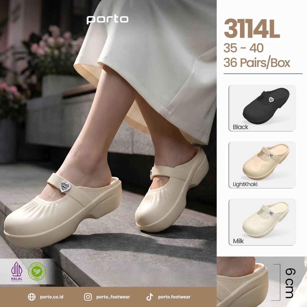 sendal porto lady 3114 l -sendal sepatu trendy korea bagus