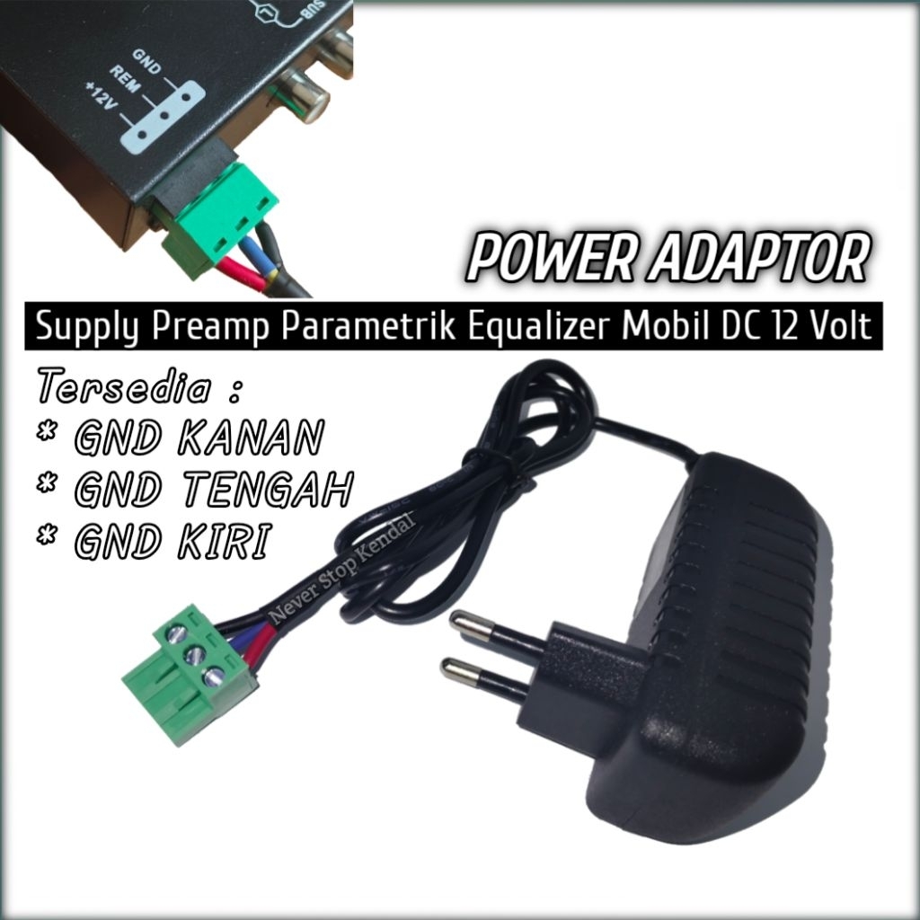 POWER ADAPTOR 12 VOLT UNTUK PARAMETRIK Equalizer MOBIL Subwoofer Kompatibel Dengan Preamp Mobil Coco