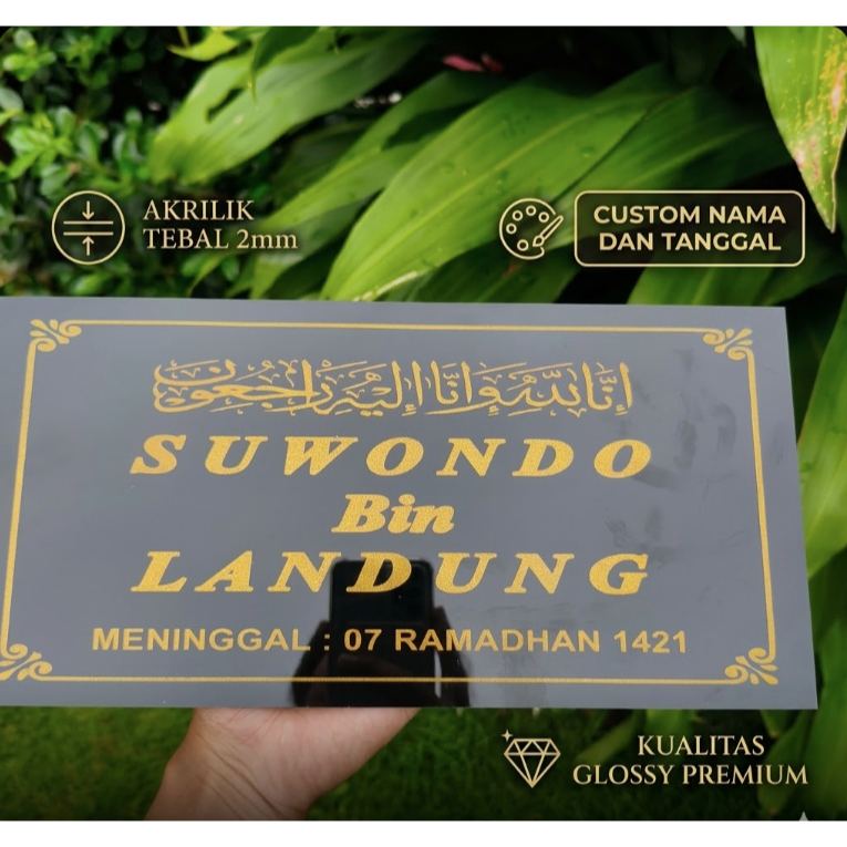 Akrilik Batu Nisan Custom / Batu Nisan Bahan Akrilik