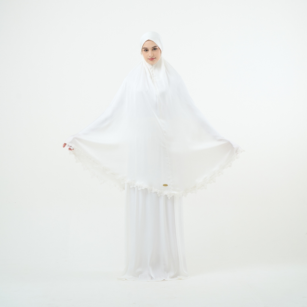 Mukena DewasaTamarin – Mukena Putih Premium Armani Silk Adem Lembut Jatuh Elegan Mukena Sholat Wanit