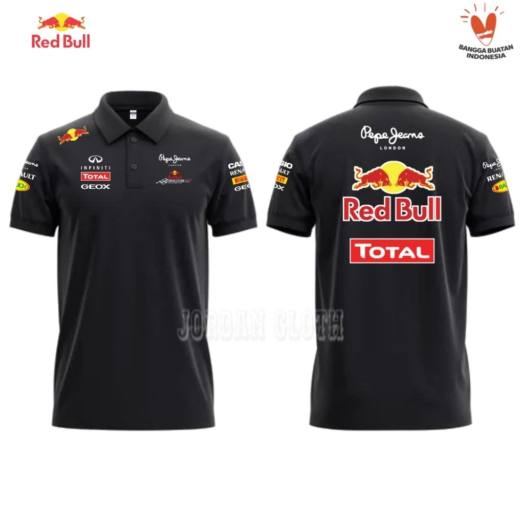 Polo shirt Tshirt Kaos Kerah Team Red Bull Racing F1