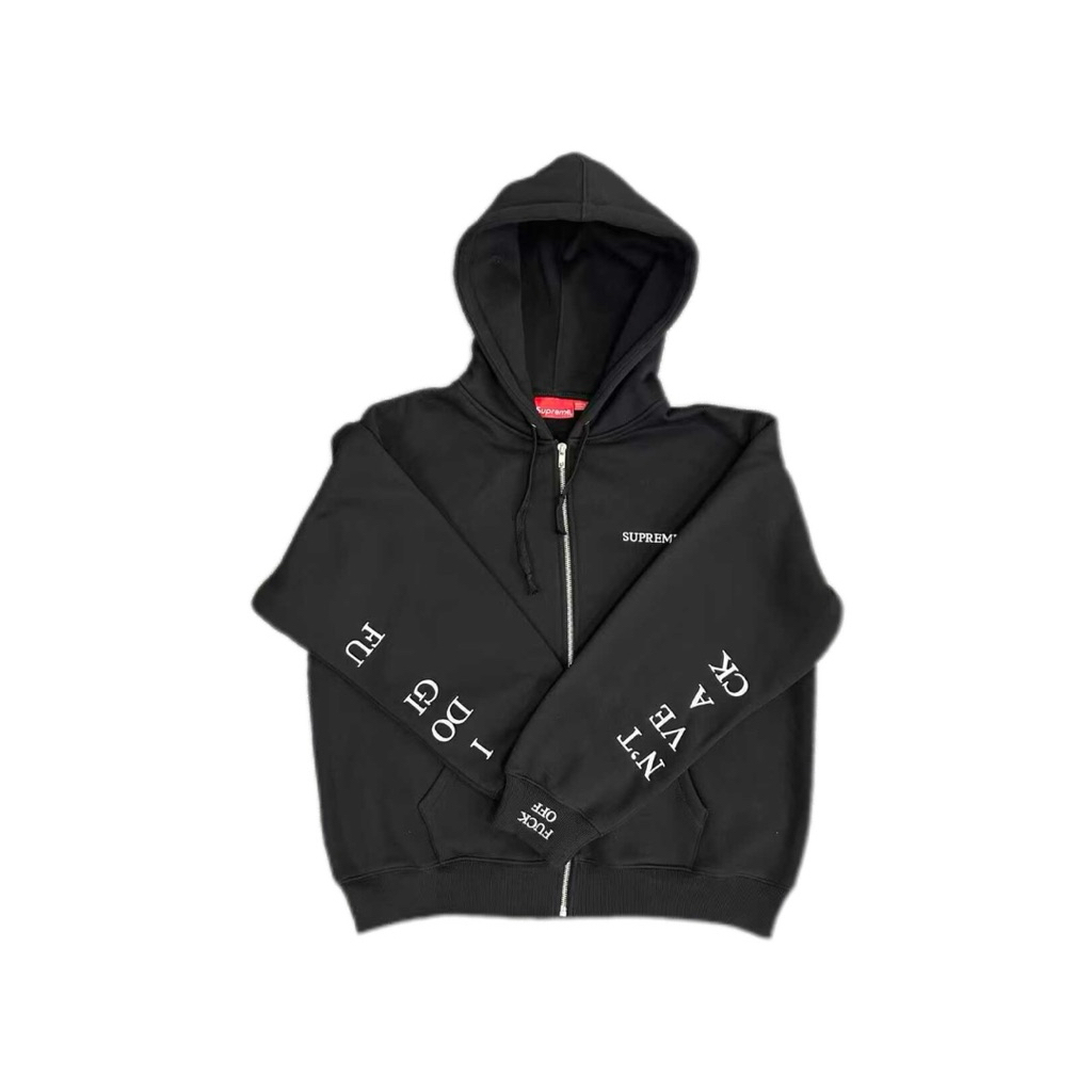 Supreme IDGAF Zip Hoodie Black