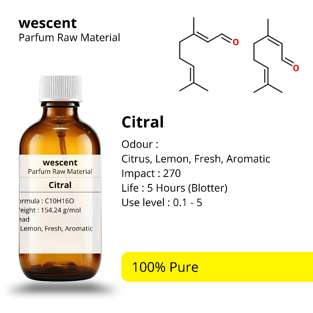 Aroma Chemical - 10ml Citral Perfume Ingredient Lemon Aroma