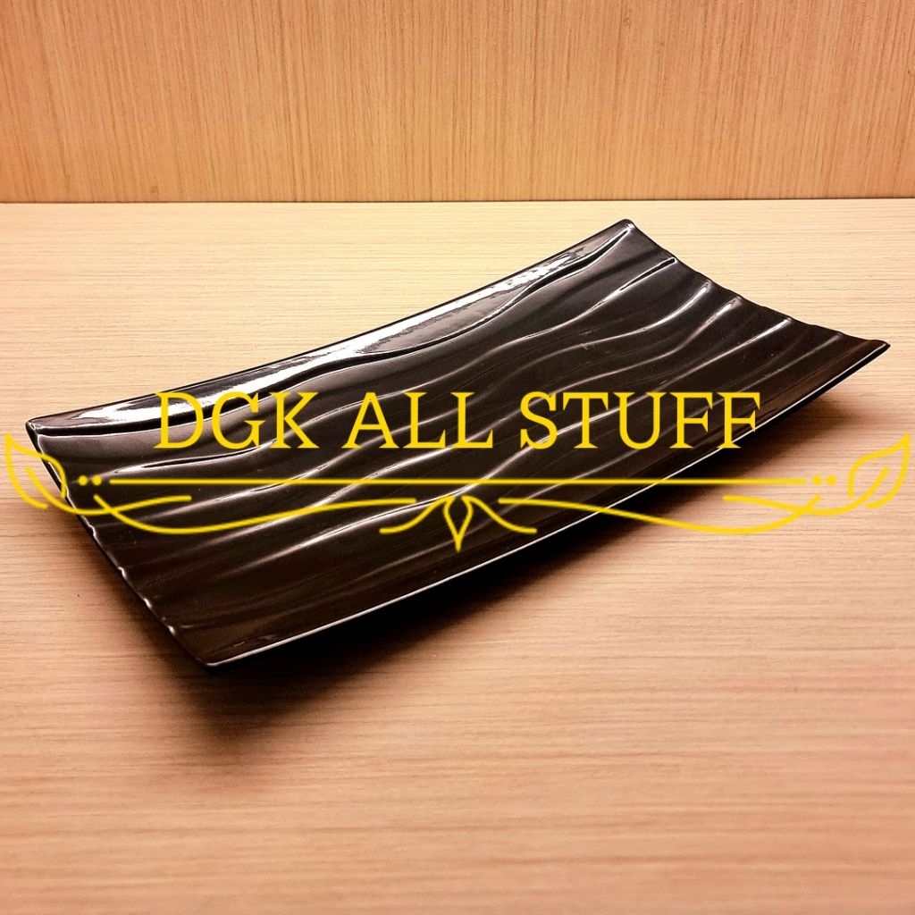 Piring Saji Sushi Sate Satay Snack Resto Restoran Cafe Kafe Jepang Persegi Segi Panjang Motif Garis 