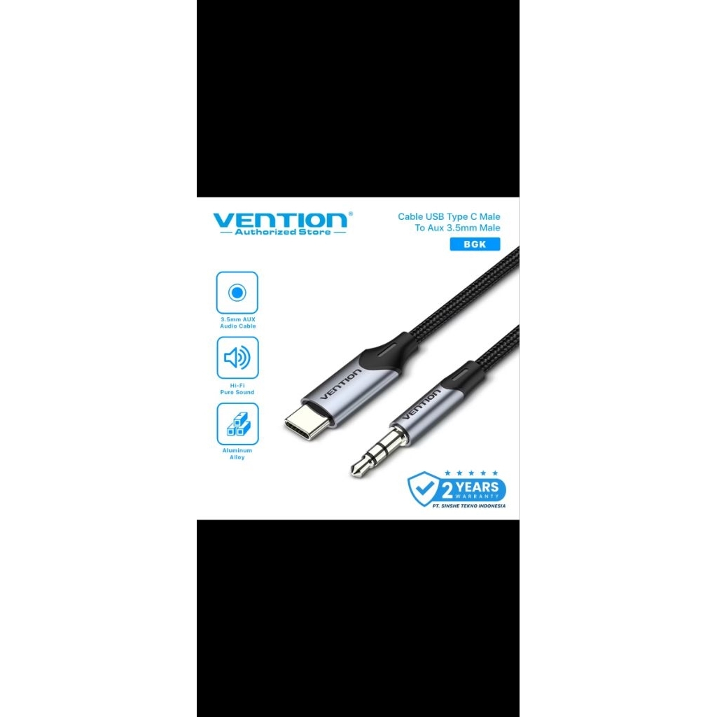 Vention Kabel Usb Type C to Aux 3.5mm Male