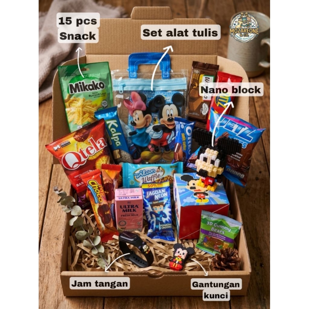 Hampers Anak Berkarakter Snack Box Ulang Tahun Anak Isi Coklat Biskuit Susu Kado Birthday Murah