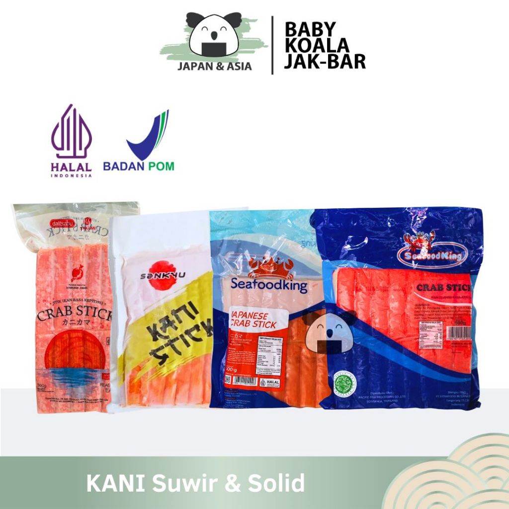 CRABSTICK KANI Suwir & Solid 500 g Halal | Takumi Seafoodking Sankyu Cedea | Crab Stick for Kani Sal