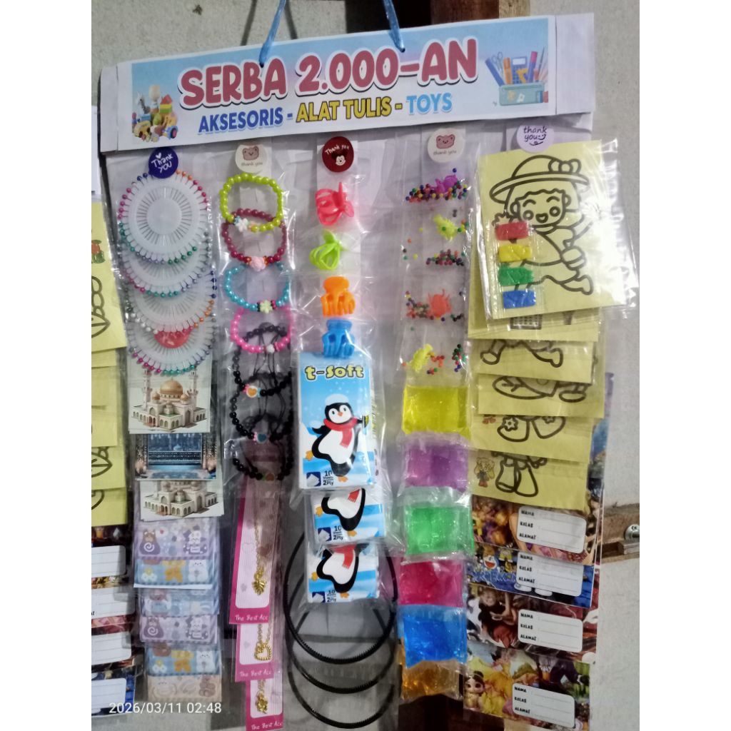 rentengan serba 2000-an lengkap asesoris atk dan toys isi 50 pcs