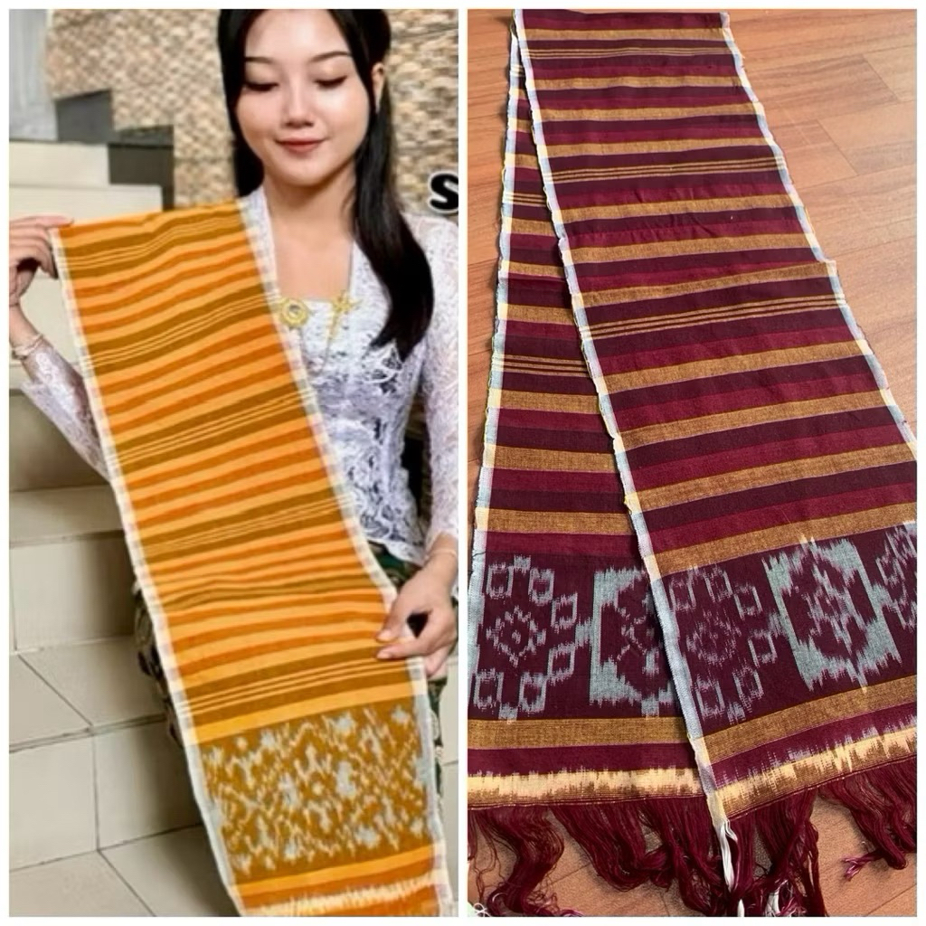 Selendang Plendoan Tenun Ikat | Selendang Plendoan | Selendang Bali | Selendang Kebaya Bali