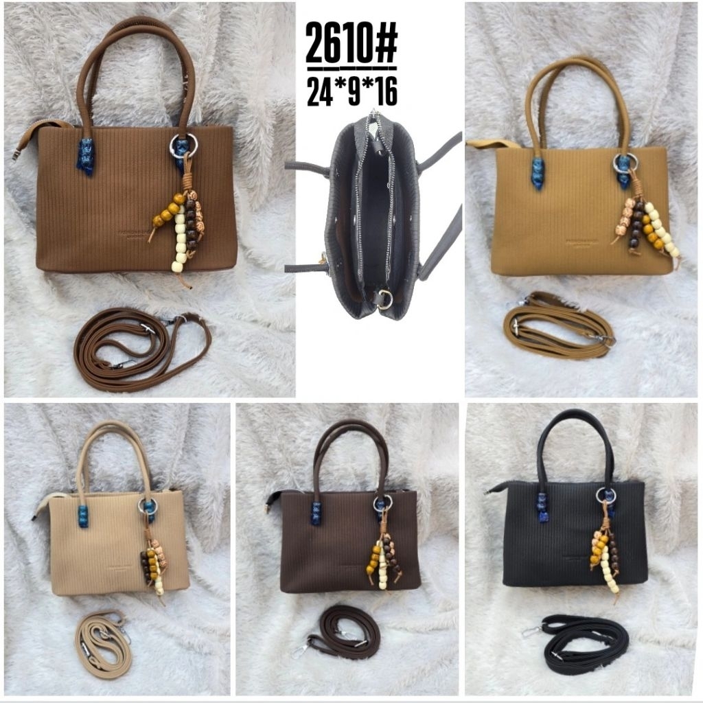 Tas Wanita 2610# 24*9*16 Tas Jinjing Slingbag/Slempang dan Gantungan Beads Elegan dan Praktis