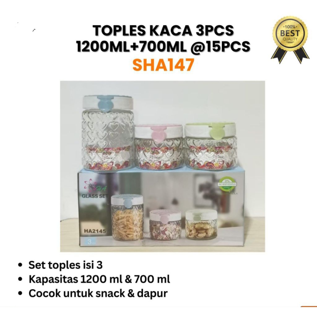 TOPLES KACA DIAMOND 3PCS / TOPLES LEBARAN/TOPLES ROTI KERING / TOPLES KACA