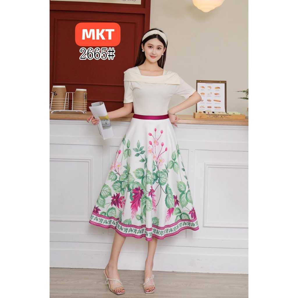 MISS APRIL ROK BANGKOK 7/8 SCUBA MOTIF FLOWER  PREMIUM #2665