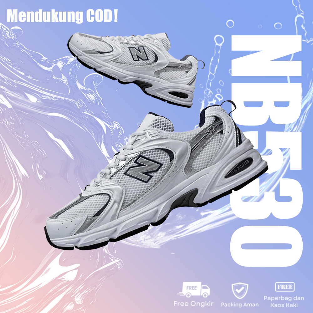 Sepatu NB 530 Retro Running Casual Pria Wanita NB530 Sneakers Sporty Putih Abu Breathable Nyaman Uni