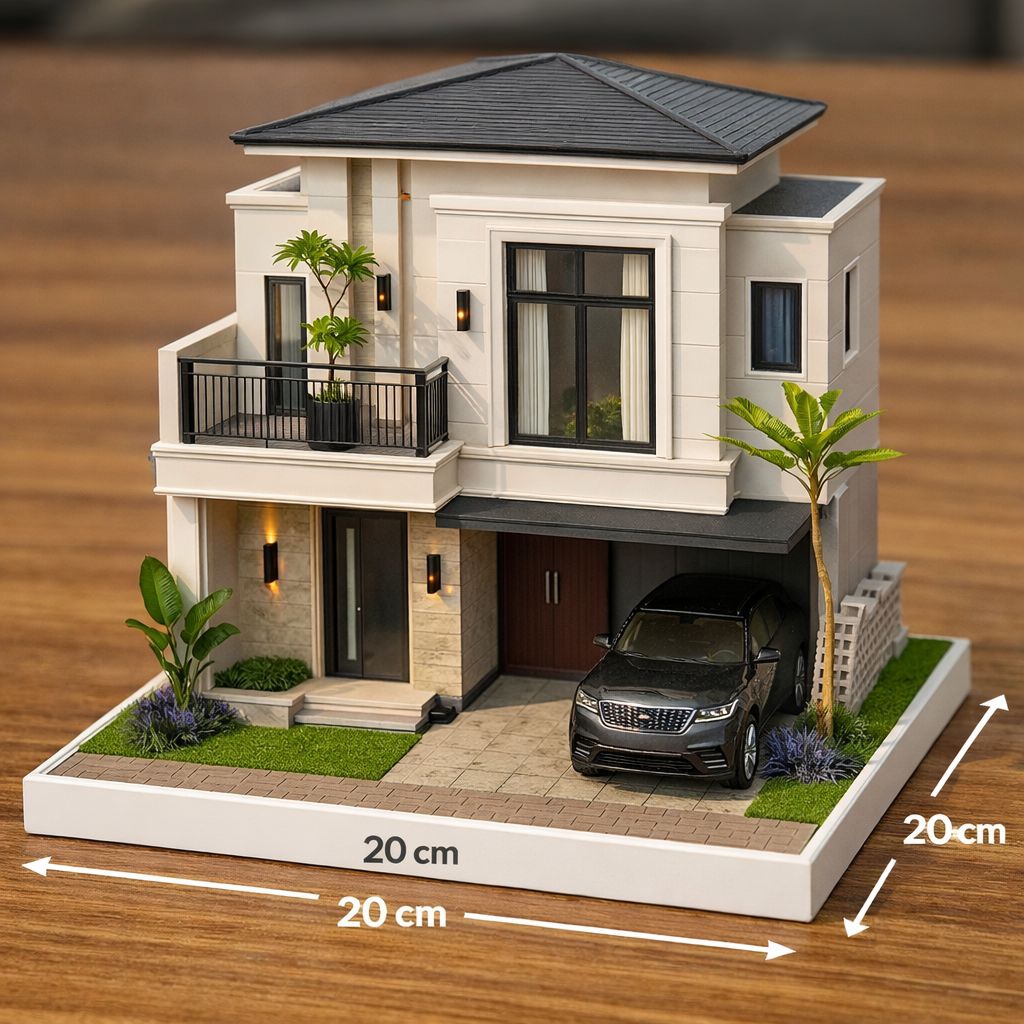 miniatur rumah minimalis 2 lantai