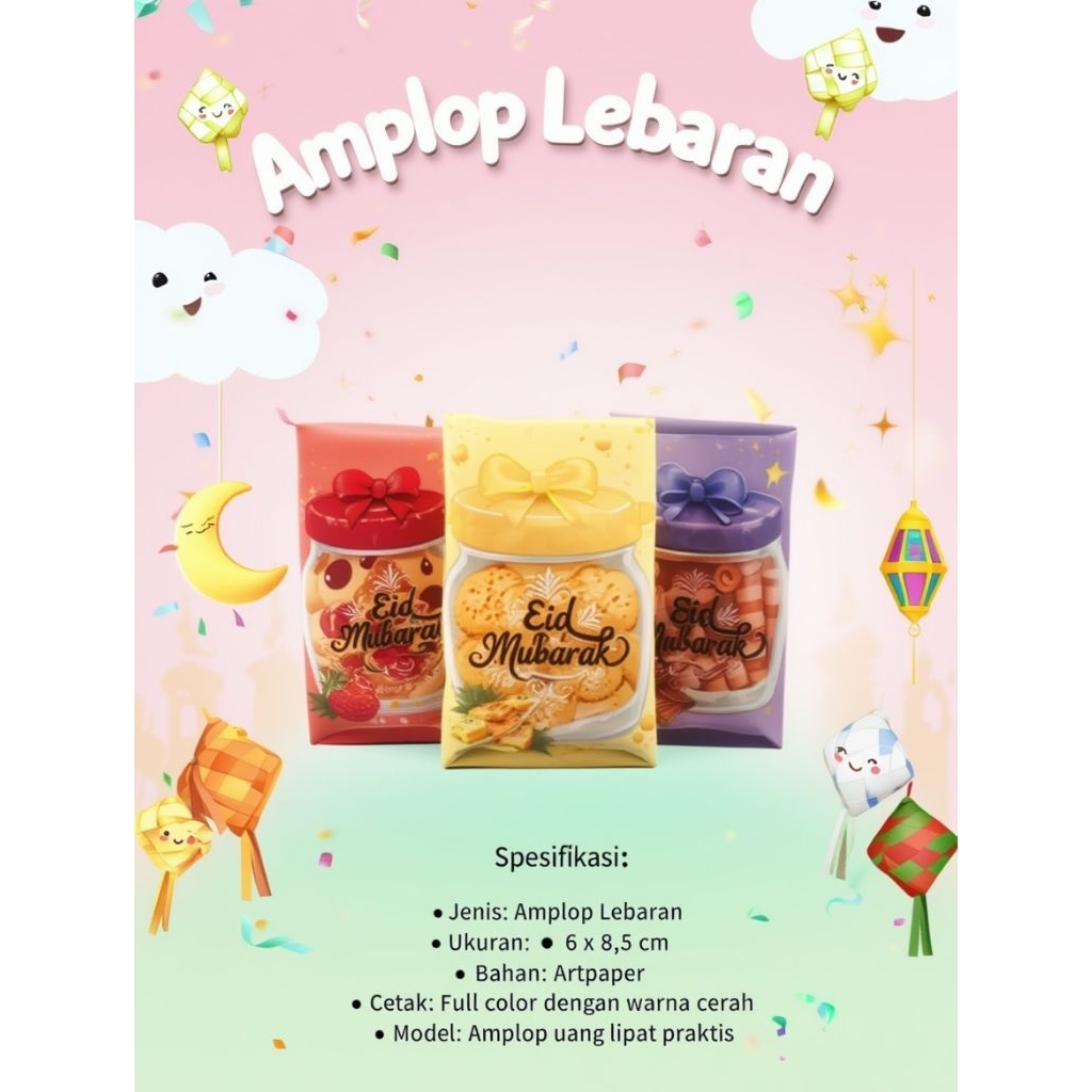 Amplop Lebaran / Amplop THR Idul Fitri | Desain Lucu & Aesthetic