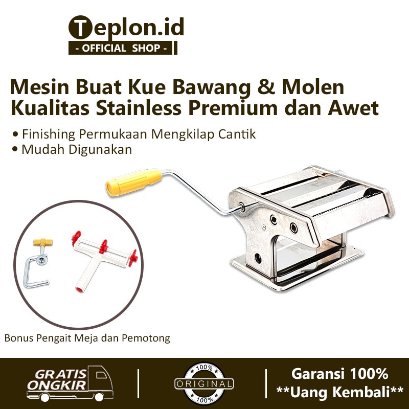 Nomuri Ampia Gilingan Stainless Steel AMP150 | Alat Pembuat Pisang Molen, Mie, Kue Bawang, Pasta