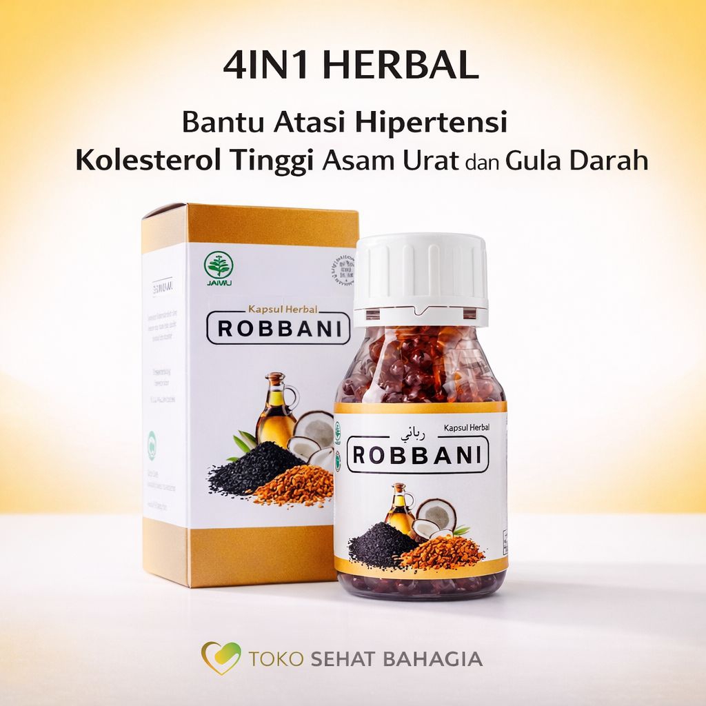 Robbani Kapsul Herbal - Menormalkan Kolesterol, Hipertensi, Asam Urat