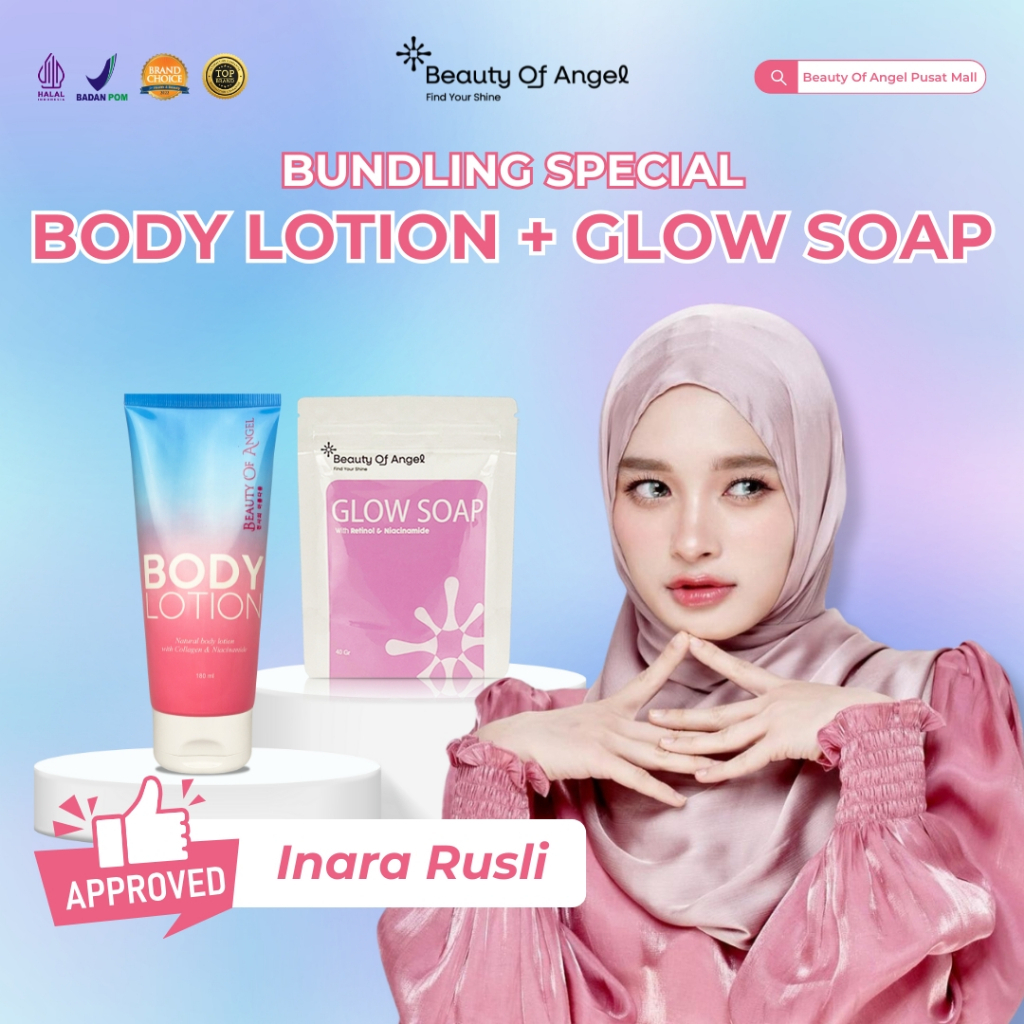 BEAUTY OF ANGEL BODY LOTION & GLOW SOAP Dr Richard Lee EXTRA WHITENING HANDBODY WHITENING PEMUTIH