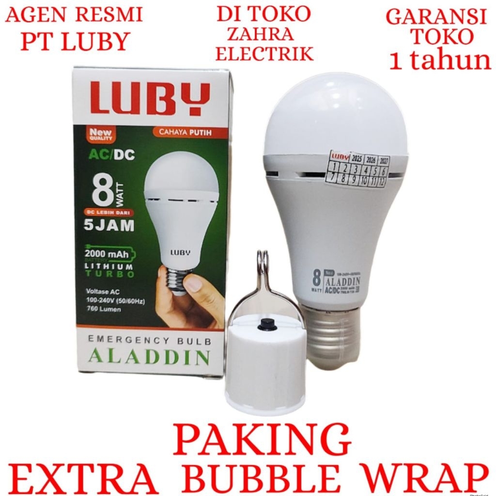 EMERGENCY LED LUBY / LAMPU LED LUBY ALADIN 8W