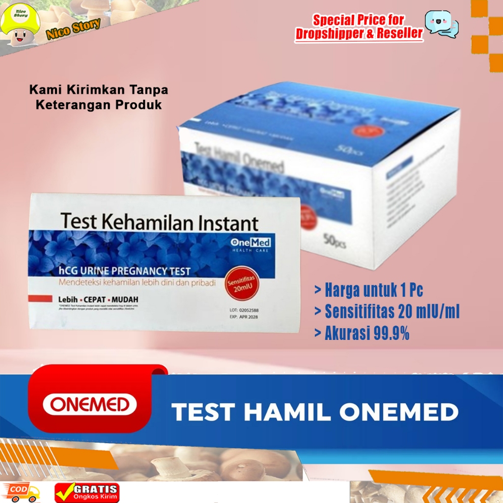 (NCS) TERMURAH Tespek Test Pack Testpack Strip Alat Tes Kehamilan One Med Onemed Eceran
