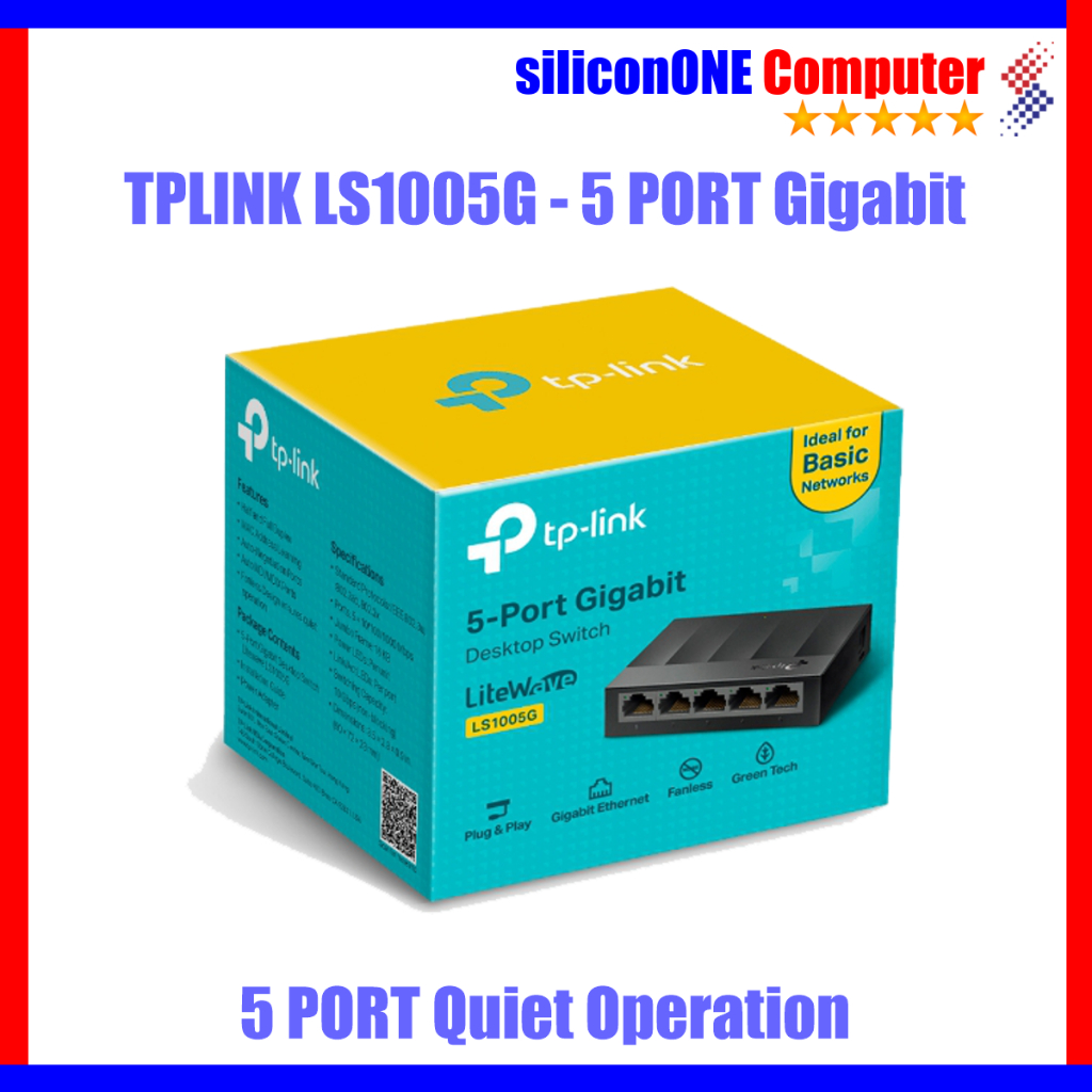 TPLINK LS1005G - 5 PORT Gigabit 10/100/1000 Mbps LS-1005G 1005 TP-Link