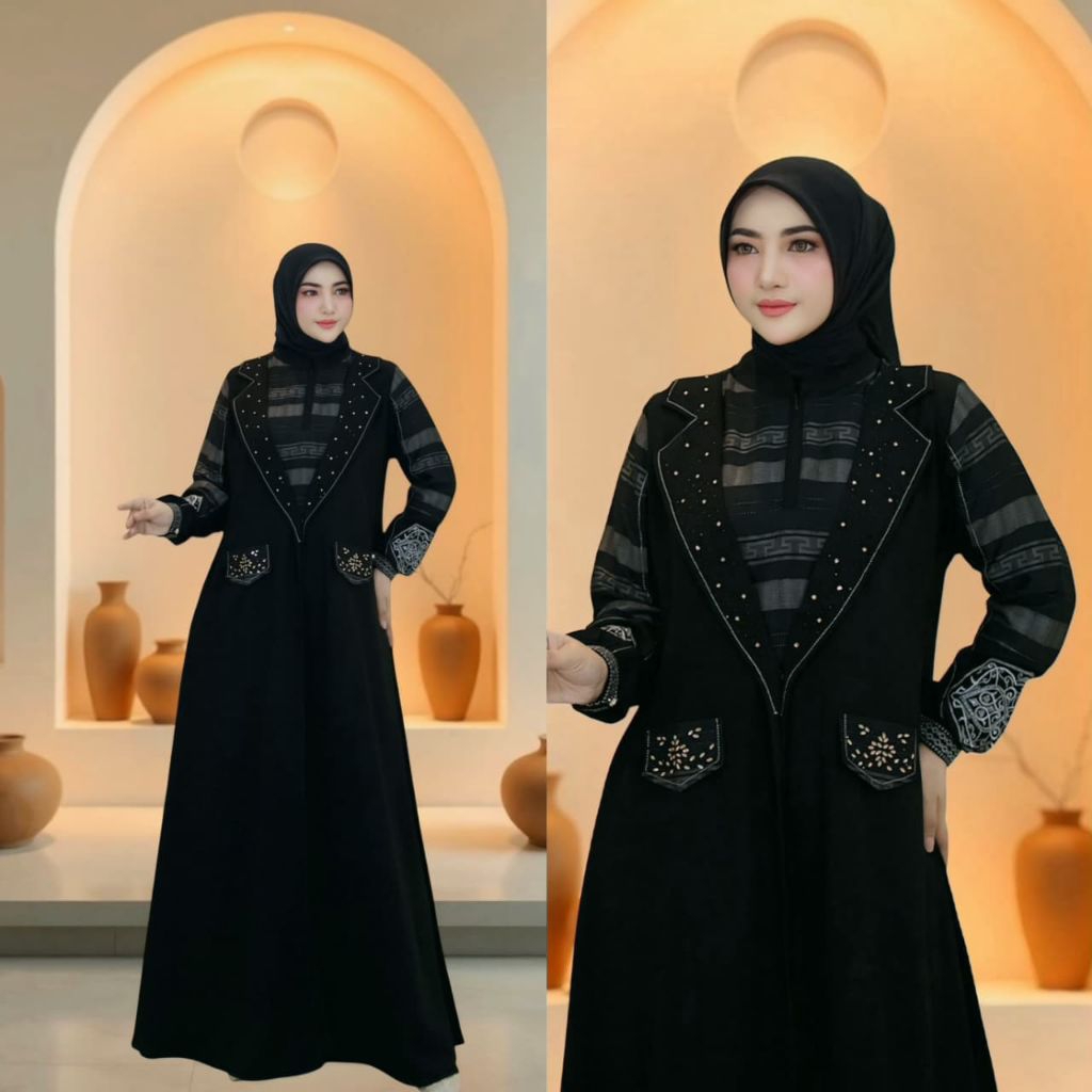 ABAYA SULTAN 02 BAHAN JETBLACK LD 110 PB 140