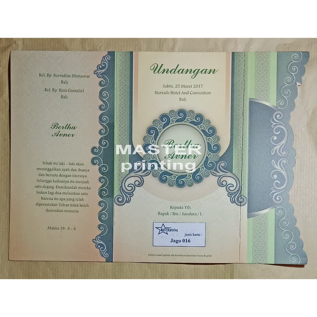 jago 016 Spesialis cetak undangan Pernikahan & Khitan murah 1000 an