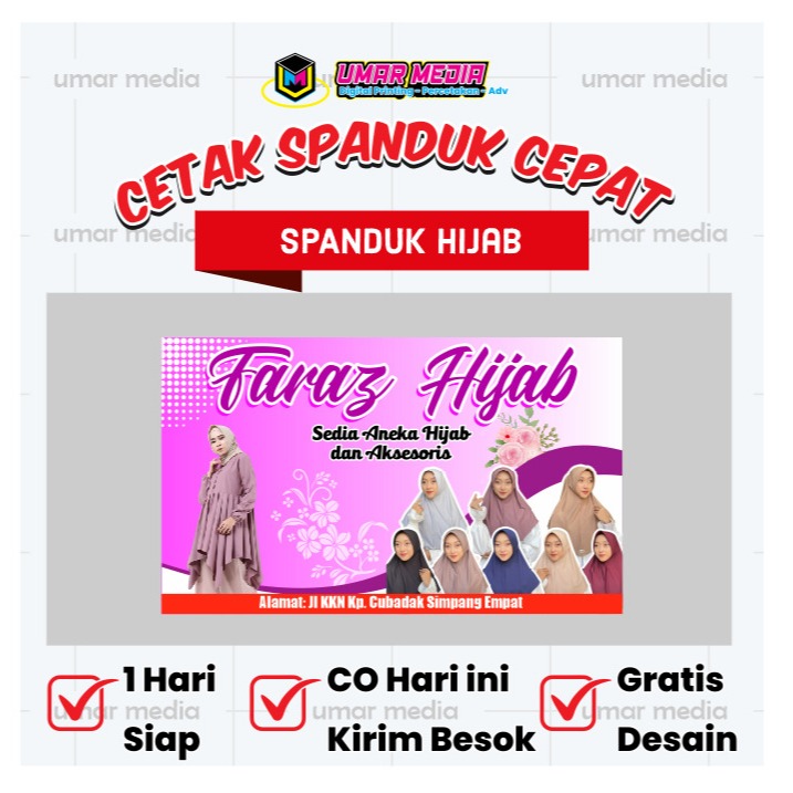 Spanduk Cepat Spanduk Toko Hijab – Banner Jual Kerudung / Hijab Fashion