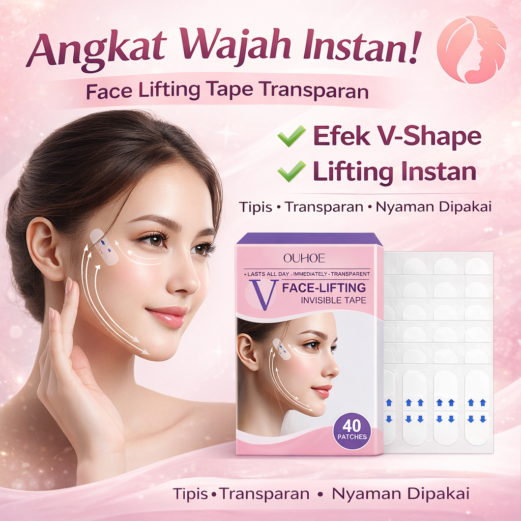 JUELREOU/Perekat Pengencang Wajah V/Plester Anti-Kerut Wajah/Perekat Kontur Wajah/Pita Transparan/An