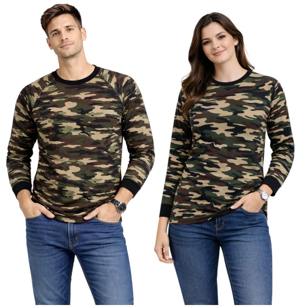 kaos doreng pria wanita kaos loreng army lengan panjang full doreng  uk M L XL XXL XXXL/SP