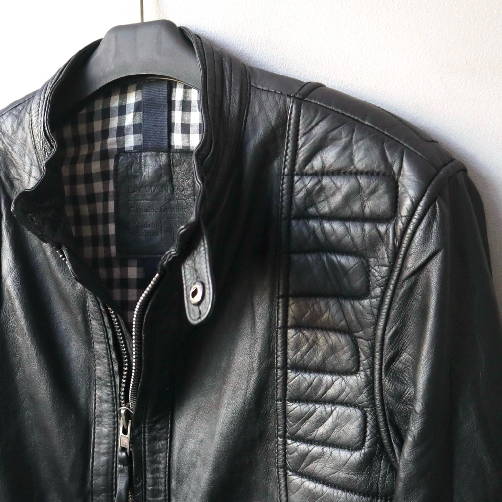 Mango Man size L kulit domba Jaket kulit asli biker quilted racing caferacer jaket motor touring gen