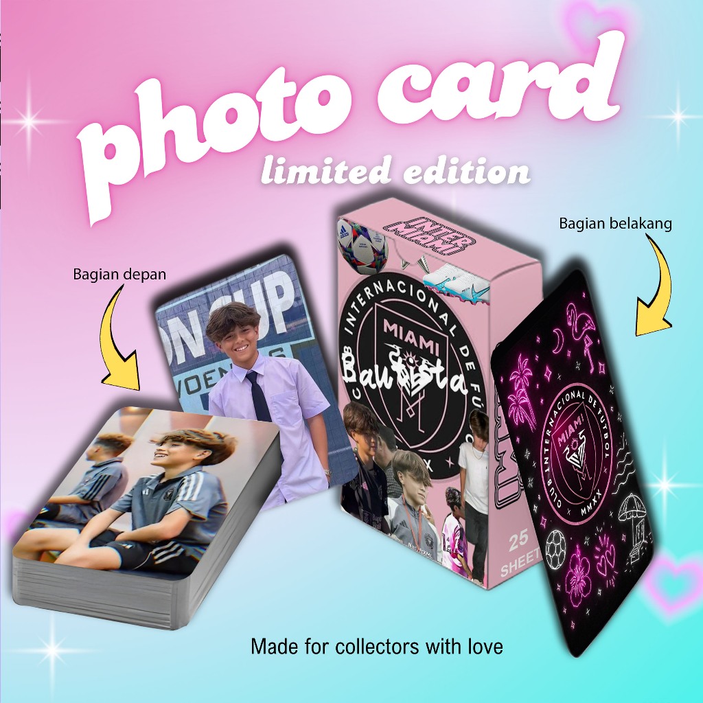 [ 2 Sisi ] Photocard Set Terbaru BAUTISTA APABLAZA INTER MIAMI U13 premium 25 pcs with box