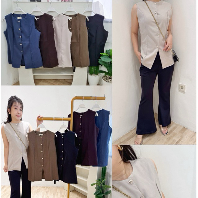 Heart Button Vest Top - 292957215