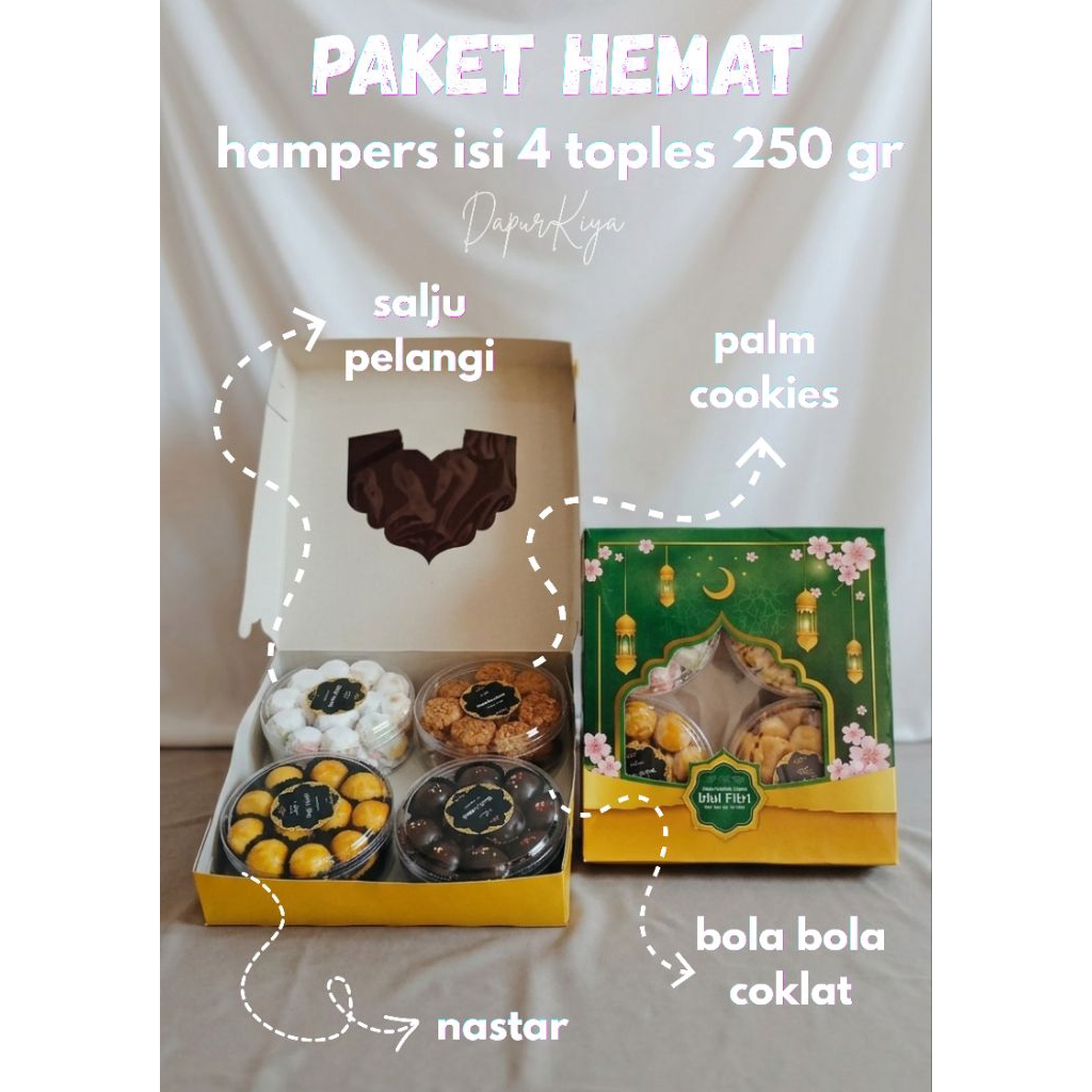 hampers box kue kering 250gr isi 4