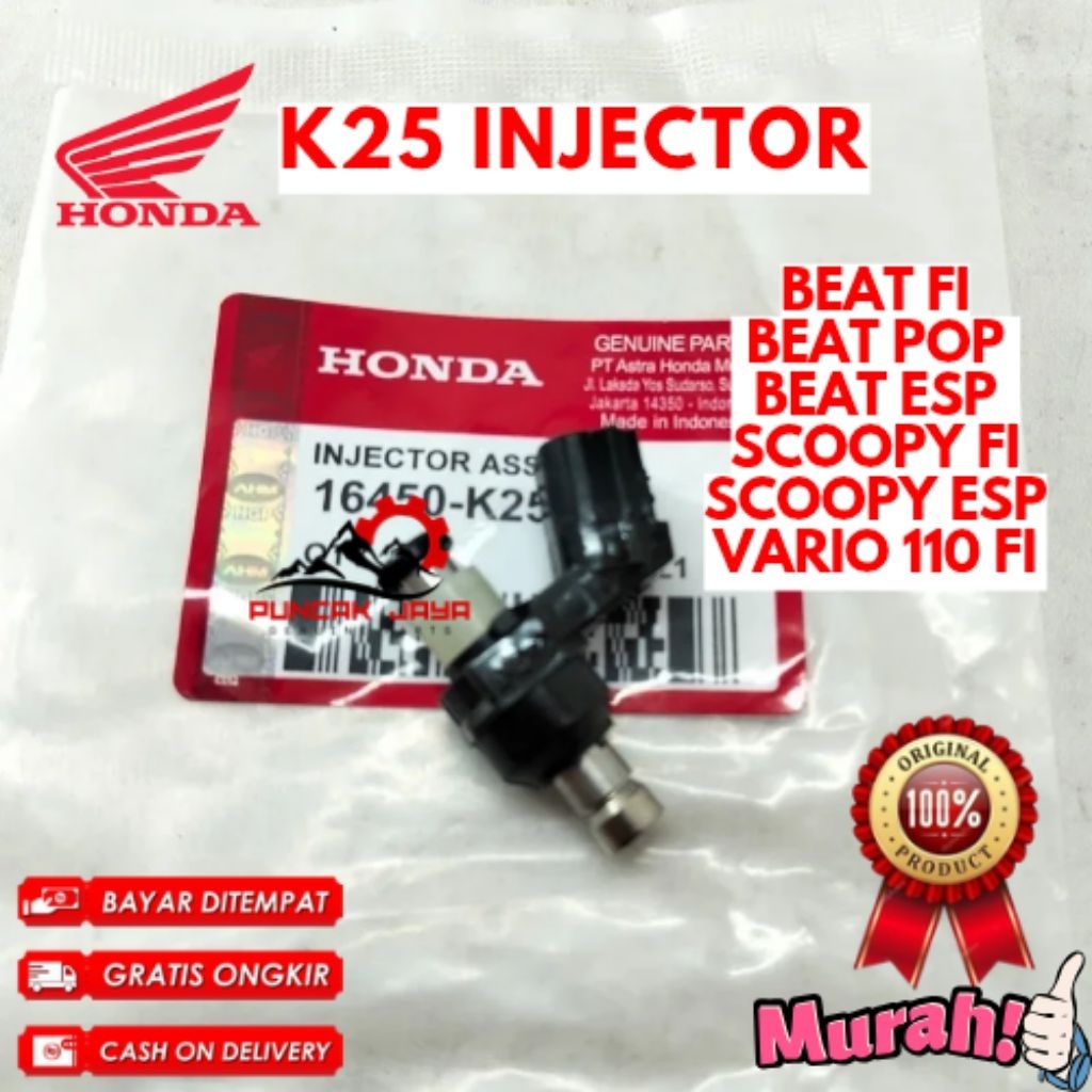 INJECTOR ORIGINAL HONDA KODE SATRIA K25, INJECTOR BEAT FI, INJECTOR BEAT POP, INJECTOR BEAT ESP, INJ